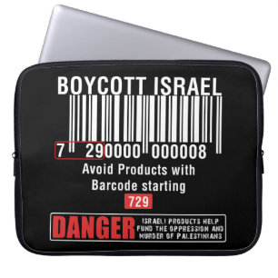 Boycott Israel Goods Avoid Barcode 729 Laptop Sleeve