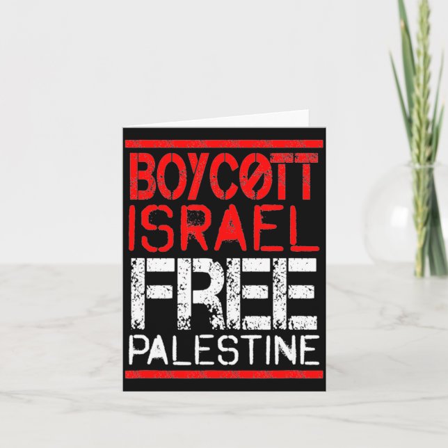 Boycott Israel Palestine Gaza War Awareness  Card (Front)