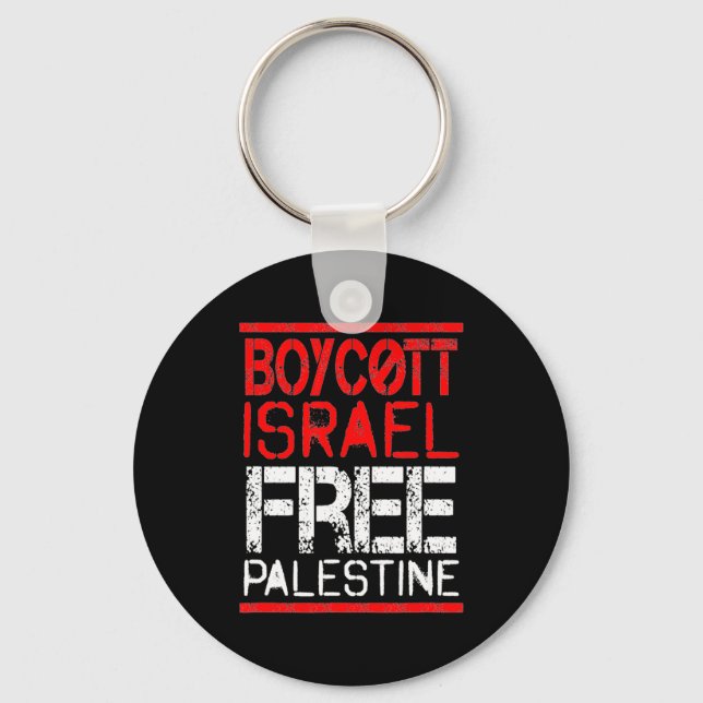 Boycott Israel Palestine Gaza War Awareness  Keychain (Front)