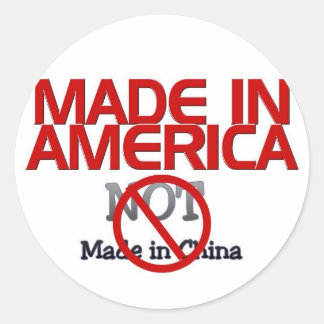 BOYCOTT  MADE IN CHINA CLASSIC ROUND STICKER