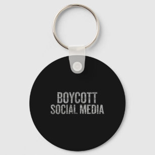 Boycott Social Media Distressed Keychain