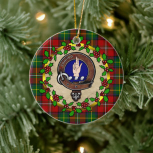 Boyd Clan Badge & Tartan Personalized Xmas Ceramic Ornament