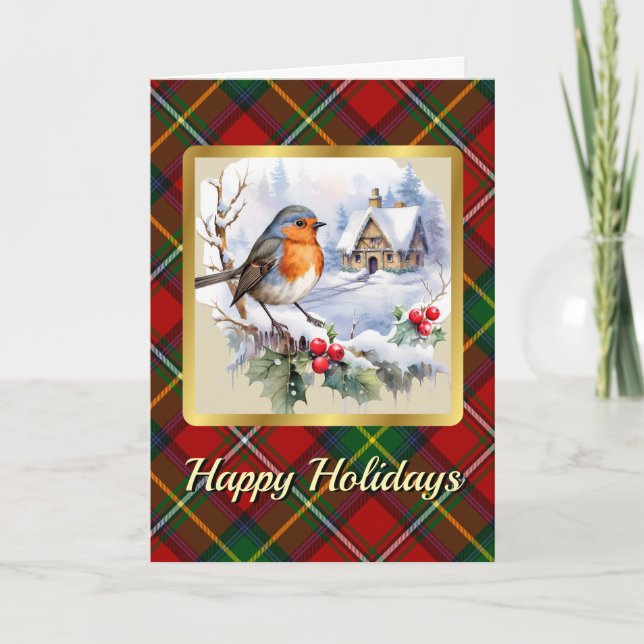 Boyd Crest & Tartan w/Robin Personalized  Card (Front)