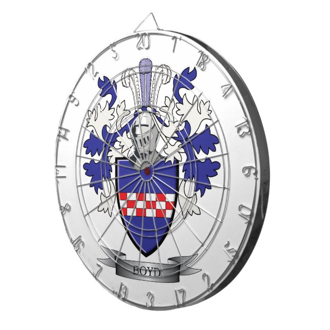 Boyd Family Crest Coat of Arms Dartboard (Front Right)