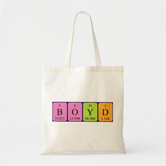 Boyd periodic table name tote bag (Front)