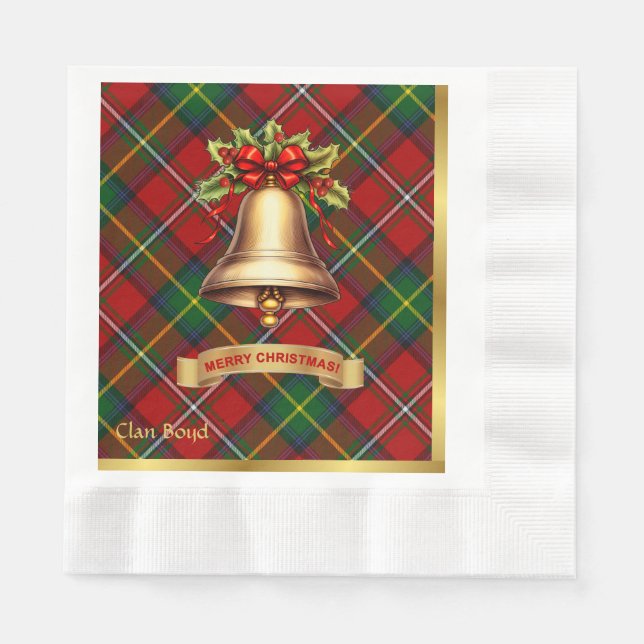 Boyd Personalized Tartan Christmas Napkin (Front)