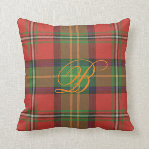 Boyd Tartan Monogram Pillow