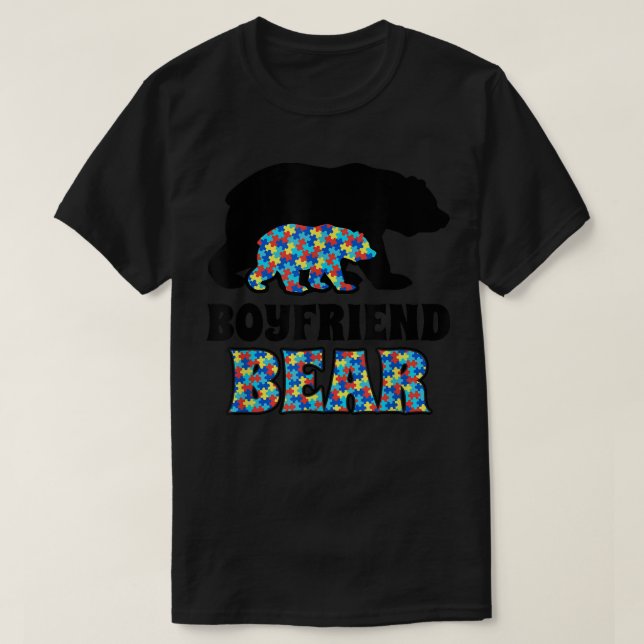 Boyfriend Bear Autism Awareness  T-Shirt (Design Front)