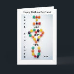 Boyfriend Birthday Card Love you Lots Jelly Tots<br><div class="desc">I have created this great birthday card image. You can put your own message inside. Please take a look at my other items with this image.</div>