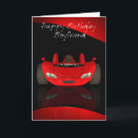 Boyfriend Birthday Card With Red Sports Car<br><div class="desc">Boyfriend Birthday Card With Red Sports Car</div>