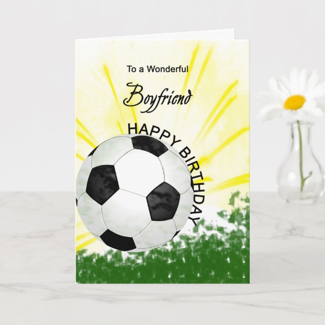 Boyfriend Birthday Soccer Card (Small Plant)
