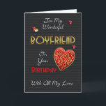 Boyfriend, Birthday With Gold Effect And Hearts Card<br><div class="desc">A modern birthday card for your loved one,  with embossed effect text and hearts (digitally designed they are not really embossed just have that effect) Stylish romantic and modern but remaining perfect for Men with colours and sentiments.</div>