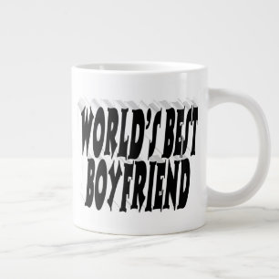 Boyfriend black typography large coffee mug