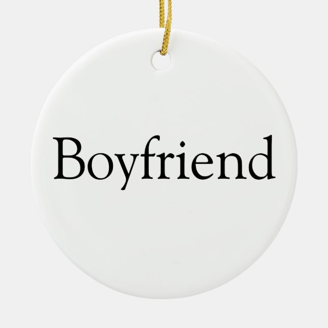 Boyfriend Definition Black and White Fun Ceramic Ornament (Front)