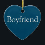 Boyfriend Definition Modern Blue Fun Ceramic Ornament<br><div class="desc">Personalise for your special boyfriend to create a unique gift. A perfect way to show him how amazing he is every day. Designed by Thisisnotme©</div>