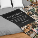 Boyfriend Definition Photo Collage Fleece Blanket<br><div class="desc">Surprise your boyfriend with a personalized photo collage blanket that celebrates your best memories together. With room for 15 cherished photos and a unique boyfriend definition template,  it’s a thoughtful gift he will cherish.</div>