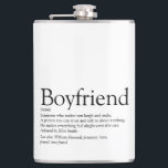 Boyfriend Definition Saying Black and White Hip Flask<br><div class="desc">Personalize for your boyfriend to create a unique valentine,  Christmas or birthday gift. A perfect way to show him how amazing he is every day. Designed by Thisisnotme©</div>