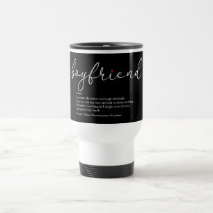 Boyfriend Definition Script Love Heart Elegant Travel Mug
