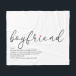 Boyfriend Definition Script Red Love Heart Fleece Blanket<br><div class="desc">Personalize for your best ever boyfriend to create a unique gift. A perfect way to show him how amazing he is every day. Designed by Thisisnotme©</div>