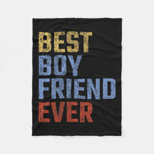 Boyfriend Ever Fathers Day Funny Vintage Retro Men Fleece Blanket