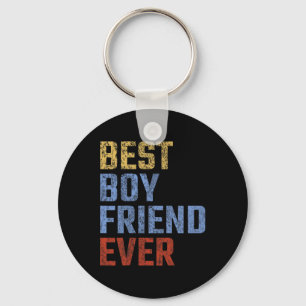 Boyfriend Ever Fathers Day Funny Vintage Retro Men Keychain