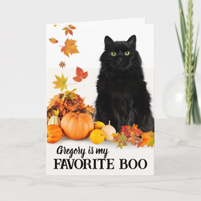 Boyfriend Favourite Boo Halloween Black Cat Card (Front)