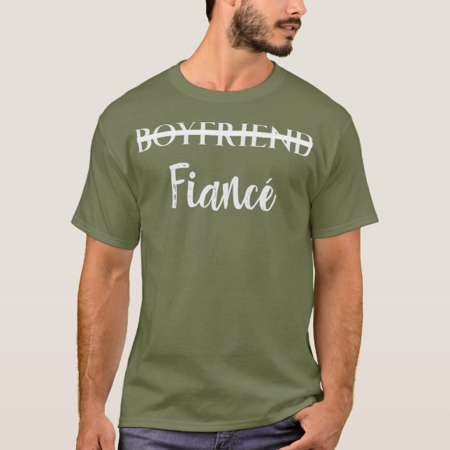 Boyfriend Fiance Engagement Tee Engaged Couples (Front)