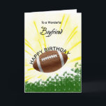 Boyfriend Football Birthday Card<br><div class="desc">Give your football loving boyfriend a football card with an explosive football theme! A football with the words 'To a wonderful boyfriend'.</div>