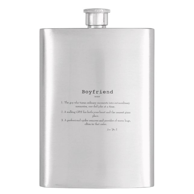 Boyfriend Funny Definition Flask (Front)