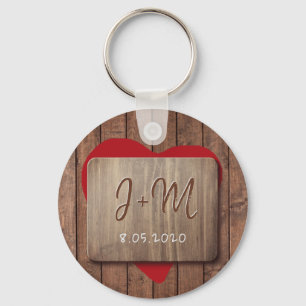 Boyfriend girlfriend initials personalized keychain