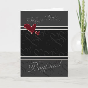 Boyfriend Happy Birthday card for male with hearts