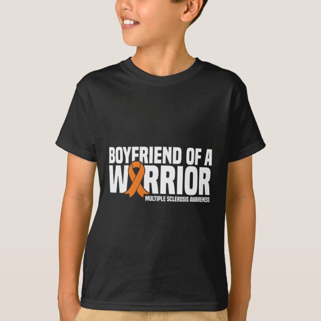Boyfriend Of A Warrior Ms Multiple Sclerosis Aware T-Shirt (Front)