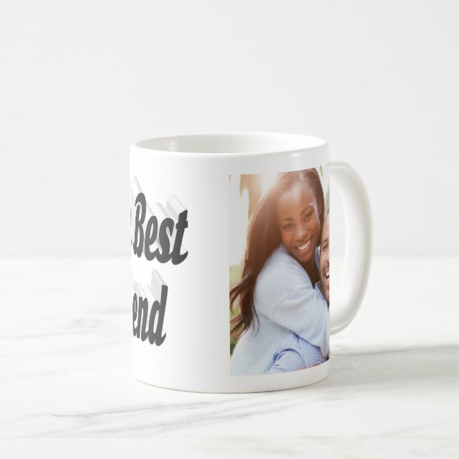 Boyfriend photo black script coffee mug (Front Right)