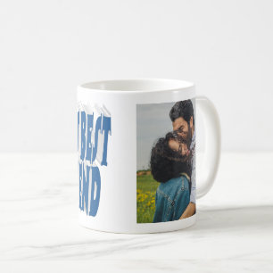 Boyfriend Photo with sea blue typography Coffee Mug