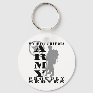 Boyfriend Proudly Serves - ARMY Keychain