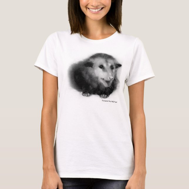 Boyfriend shirt with fuzzy possum (Front)