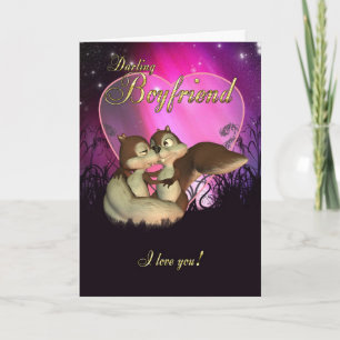 Boyfriend Valentine's Day Card With Cute Love Squi