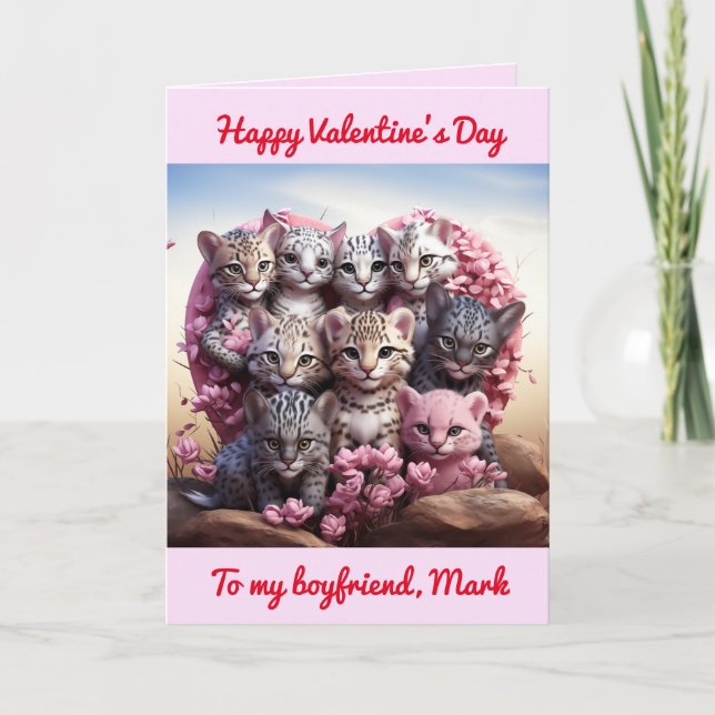 Boyfriend Valentine's Kitty Heart card (Front)