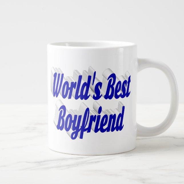 Boyfriend with blue half script large coffee mug (Right)