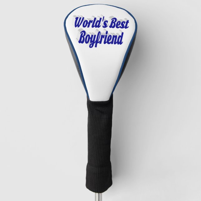 Boyfriend with blue script golf head cover (Front)