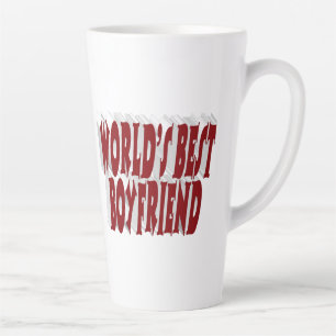 Boyfriend with burgundy text latte mug