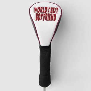 Boyfriend with burgundy typography golf head cover
