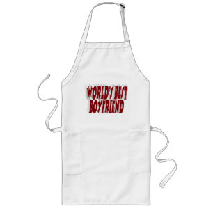 Boyfriend with burgundy typography long apron