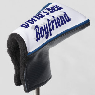 Boyfriend with dark blue script golf head cover