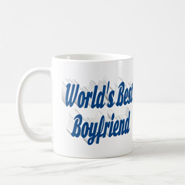 Boyfriend with sea blue half script coffee mug (Left)