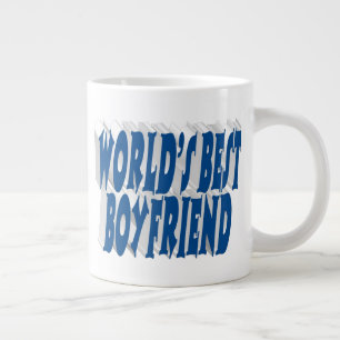 Boyfriend with sea blue half typography large coffee mug