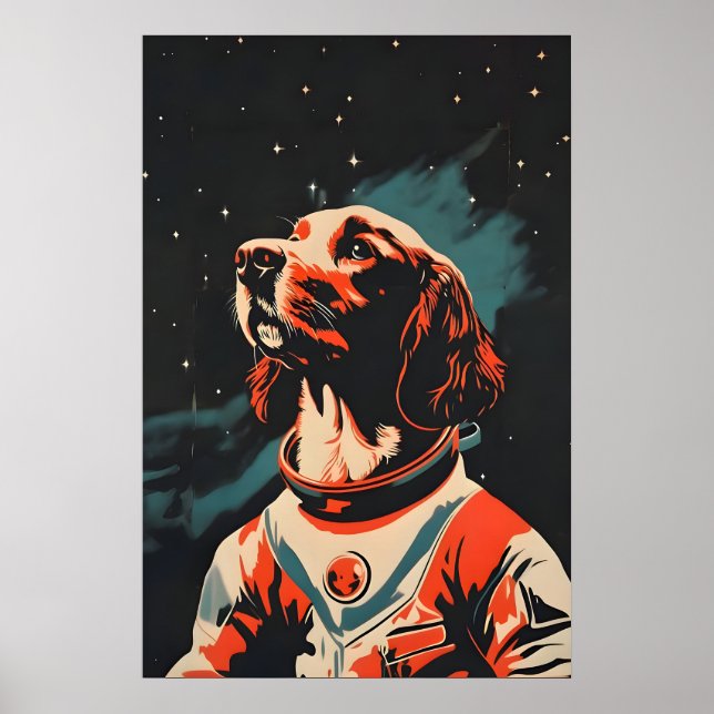 Boykin Spaniel Astronaut Poster, Boykin Spaniel Poster (Front)