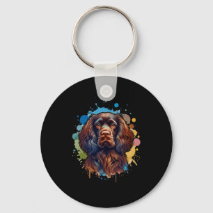 Boykin Spaniel Dog Artwork Comfort Colors Adult He Keychain