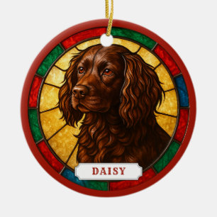 Boykin Spaniel Dog Ceramic Circle Ornament
