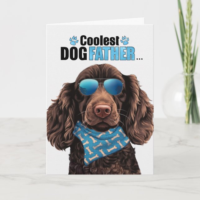Boykin Spaniel Dog Coolest Dad Ever Father's Day Holiday Card (Front)